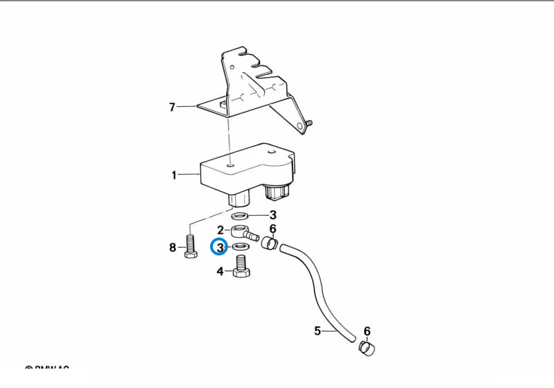 BMW parts diagram with part 07119963130 (Gasket Ring 12x15.5mm) highlighted in the control units diesel assembly