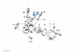 BMW parts diagram with part 07119963130 (Gasket Ring 12x15.5mm) highlighted in the cooling system thermostat housing assembly