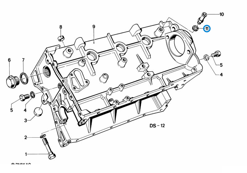BMW parts diagram with part 07119963130 (Gasket Ring 12x15.5mm) highlighted in the engine block assembly