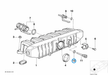 BMW parts diagram with part 07119963130 (Gasket Ring 12x15.5mm) highlighted in the intake manifold system assembly