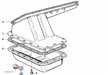 BMW parts diagram with part 07119963151 (Gasket Ring 7x12mm) highlighted in the oil pan assembly