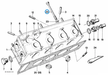 BMW parts diagram with part 11120621144 (Cylinder Head Hex Bolt - M10) highlighted in the cylinder head assembly