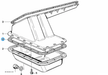 BMW parts diagram with part 11131727983 (Lower Sump Gasket - M10 / S14) highlighted in the oil pan assembly