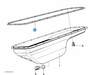 BMW parts diagram with part 11131730234 (Sump Gasket - M20 / M21) highlighted in the oil level indicator assembly
