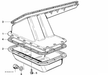 BMW parts diagram with part 11137535106 (Oil Pan Screw Plug – Dipstick / Oil Level Indicator Port) highlighted in the oil pan assembly