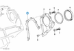 BMW parts diagram with part 11141432240 (Steel Engine Block Cover Gasket - M20 / M21 / M40 / M42) highlighted in the engine block mounting parts assembly