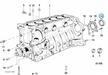 BMW parts diagram with part 11142249533 (Rear Crankshaft Shaft Seal – All Models) highlighted in the engine block assembly