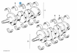 BMW parts diagram of the crankshaft with bearing shells, M40 / M42 main bearing shell