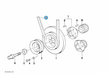 BMW parts diagram with part 11231709638 (Fan Belt - 10x865mm) highlighted in the belt drive vibration damper assembly