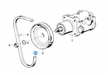 BMW parts diagram with part 11231709638 highlighted in the hydro steering vane pump single parts assembly