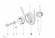 BMW parts diagram with part 11231711090 (Fan Belt - 13x1050mm) highlighted in the belt drive vibration damper assembly