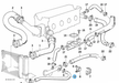 BMW parts diagram with part 11531709052 (Water Hose - M40 / M42) highlighted in the cooling system water hoses assembly
