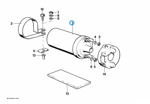 BMW parts diagram with part 12131273216 (NGK Ignition Coil) in the ignition coil assembly