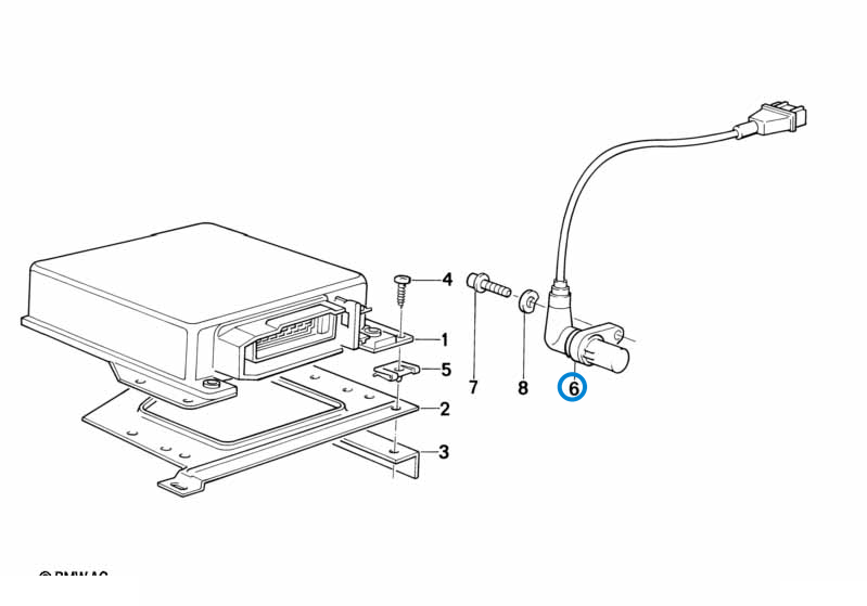 BMW parts diagram showing Pulse Generator (Crank Position Sensor) - M20 / M40 12141720856
