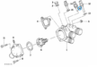 BMW parts diagram with part 12621288158 (Water Temperature Sensor - M21 / M30 / M60) highlighted in the cooling system thermostat housing assembly