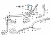 BMW parts diagram with part 13621709967 (Coolant Temperature Sensor) highlighted in the cooling system thermostat water hoses assembly