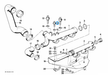 BMW parts diagram with part 13621709967 (Coolant Temperature Sensor) highlighted in the cooling system water hoses assembly