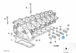 BMW parts diagram with part 13622242184 (Coolant Temperature Sensor - M21 / M51 Diesel) highlighted in the cylinder head attached parts assembly