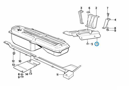 BMW parts diagram with part 16111179644 (Rear Heat Resistant Plate - Late) in the heat resistant plate assembly