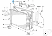 BMW parts diagram with part 17111712963 (Expanding Rivet) highlighted in the radiator frame assembly