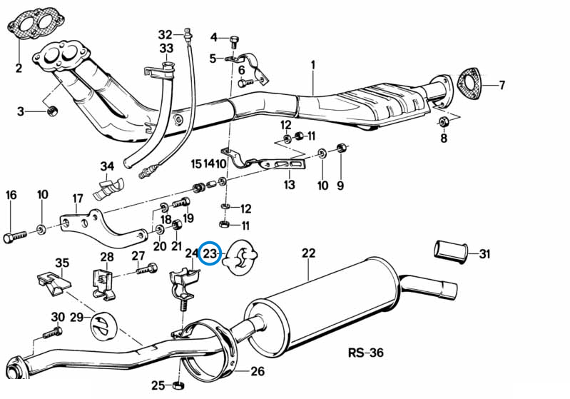 BMW parts diagram with part 18211712838 (Exhaust Hanger) highlighted in the exhaust system with catalyst assembly