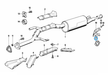BMW parts diagram with part 18211712838 (Exhaust Hanger) highlighted in the exhaust system assembly