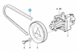 BMW parts diagram with part 32421706597 highlighted in the hydro steering tandem vane pump assembly