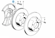 BMW parts diagram with part 34111154242 (Front Brake Protection Plate - Right) highlighted in the front brake brake disc assembly
