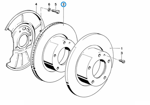 BMW parts diagram showing Brembo Front Brake Disc, Ventilated 34116752352 in the front brake disc assembly