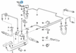 BMW parts diagram showing Brembo Rear Brake Hose, Outer 34321159881 in the front and rear brake pipe mounting assembly