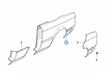BMW parts diagram with part 41351961941 (left rear arch repair section) highlighted in the rear side panel assembly