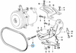 BMW parts diagram with part 64521706826 (Air-Con Belt 13x800mm) highlighted in the compressor attaching parts assembly